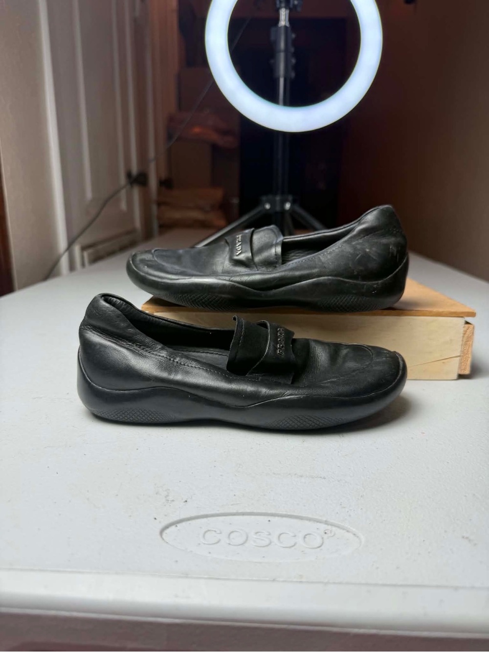 Prada Vintage Black Leather Kid's Loafers Boy's Shoes Size 30 UK